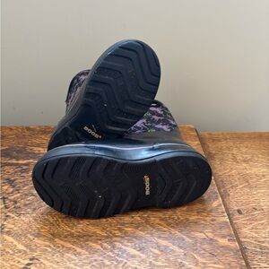 Bogs Black and Purple Unicorn Waterproof Boots